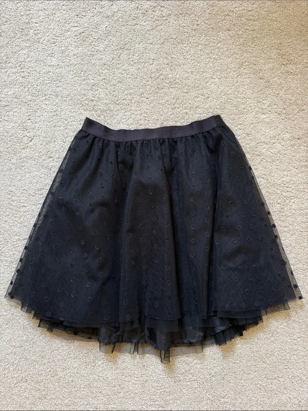 GAP Black Polka Dot Tulle Skater Skirt